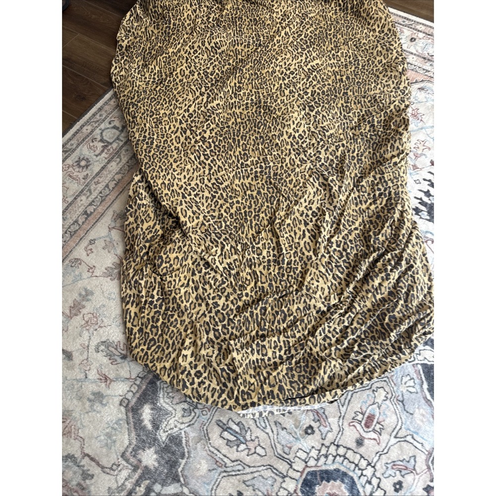 Ralph Lauren Aragon Leopard Print Twin Fitted Sheet Made in USA Fabric Use